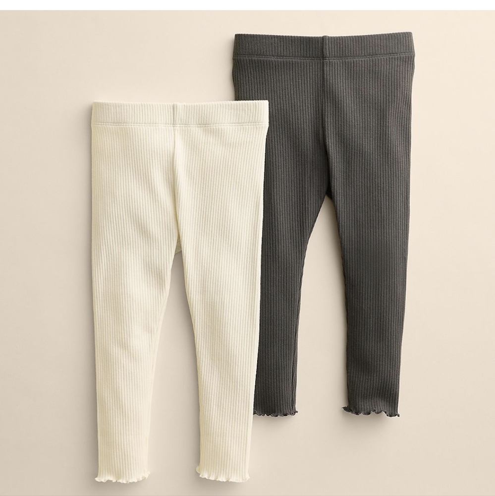 Little Co. By Lauren Conrad Ribbed Lettuce Edge Leggings